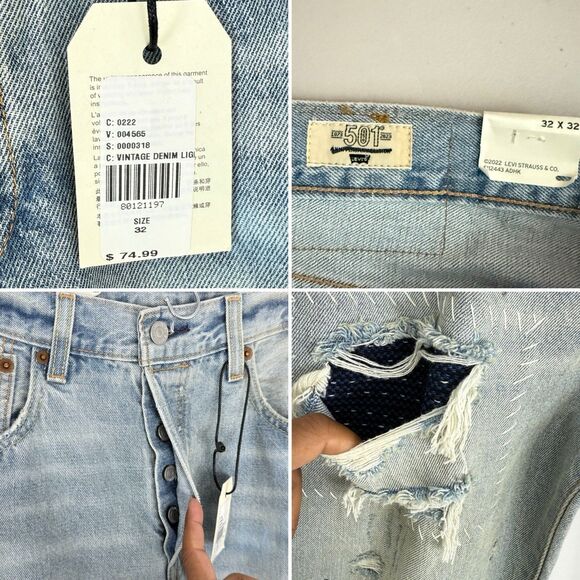 Levi’s 501 NWT Men’s 150 Anniversary Jeans Button Fly Straight Leg Size 32x32 - Picture 10 of 16